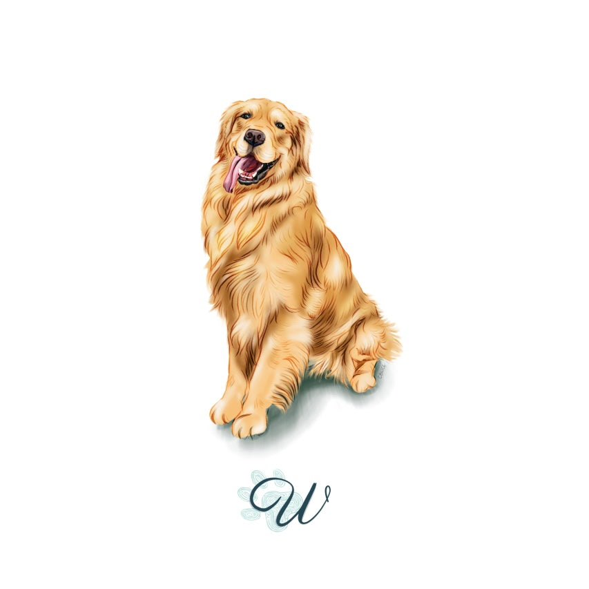 Gouache & Pencil Monogram Portraits
