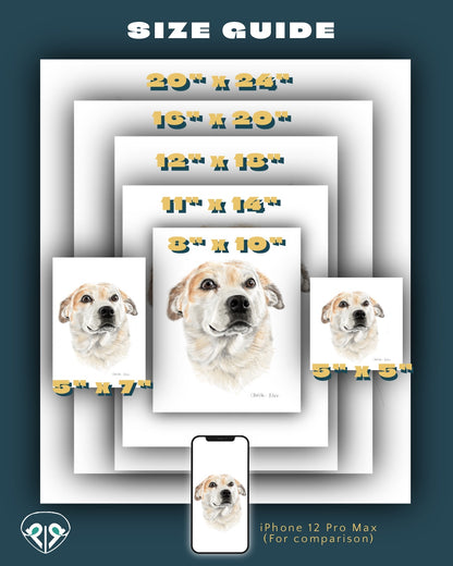 CUSTOM Realistic Pet Portrait (hand-illustrated)