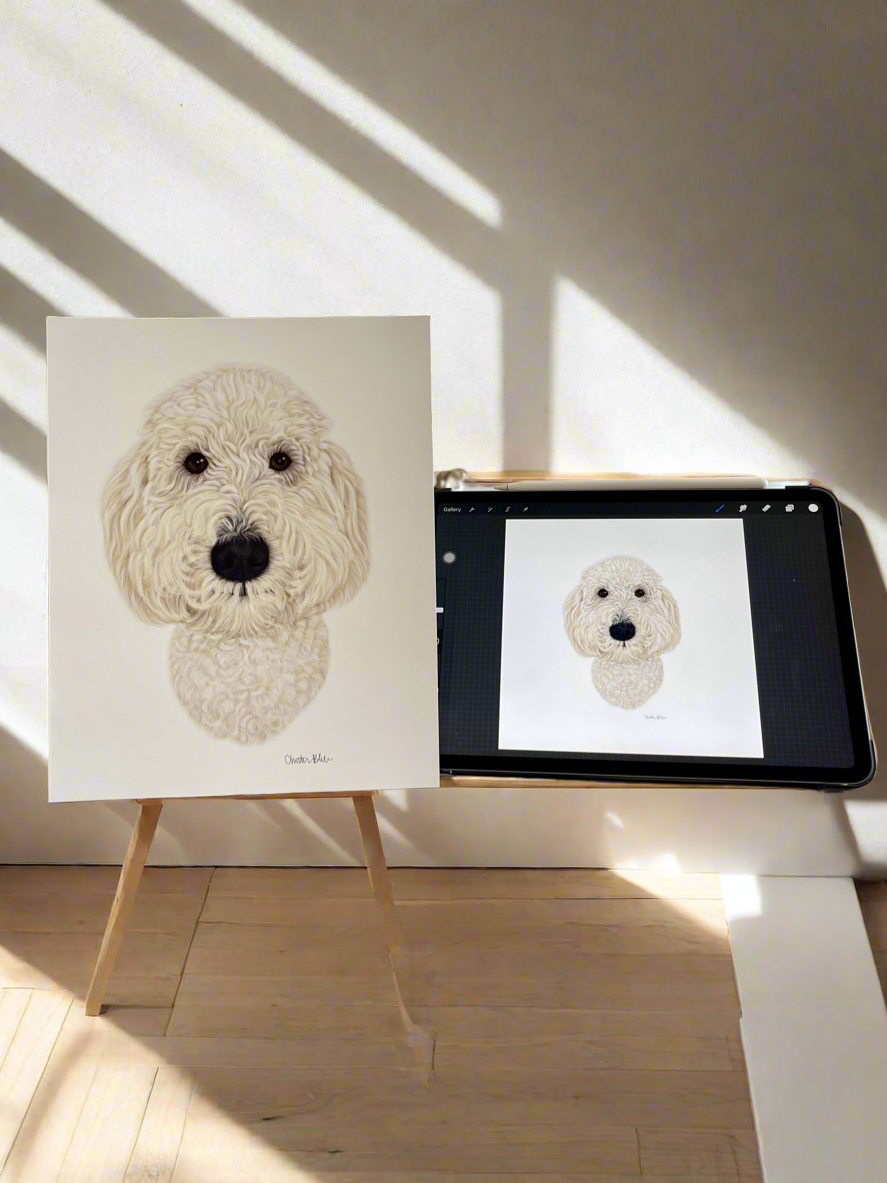 CUSTOM Pet Portrait Painting (hand-illustrated)