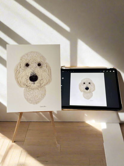 CUSTOM Realistic Pet Portrait (hand-illustrated)