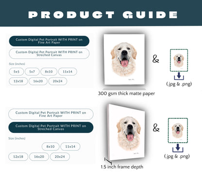 CUSTOM Realistic Pet Portrait (hand-illustrated)