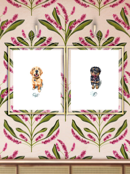 Gouache & Pencil Monogram Portraits